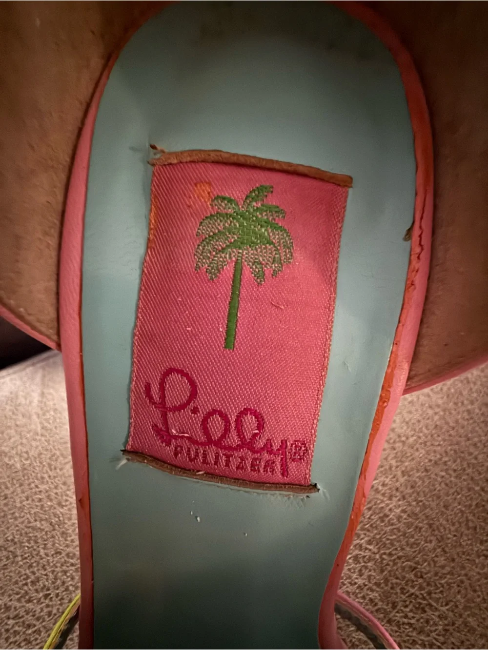 Vintage Lilly Pulitzer Pink Open-Toe Heels with Multicolor Bow Made in Italy